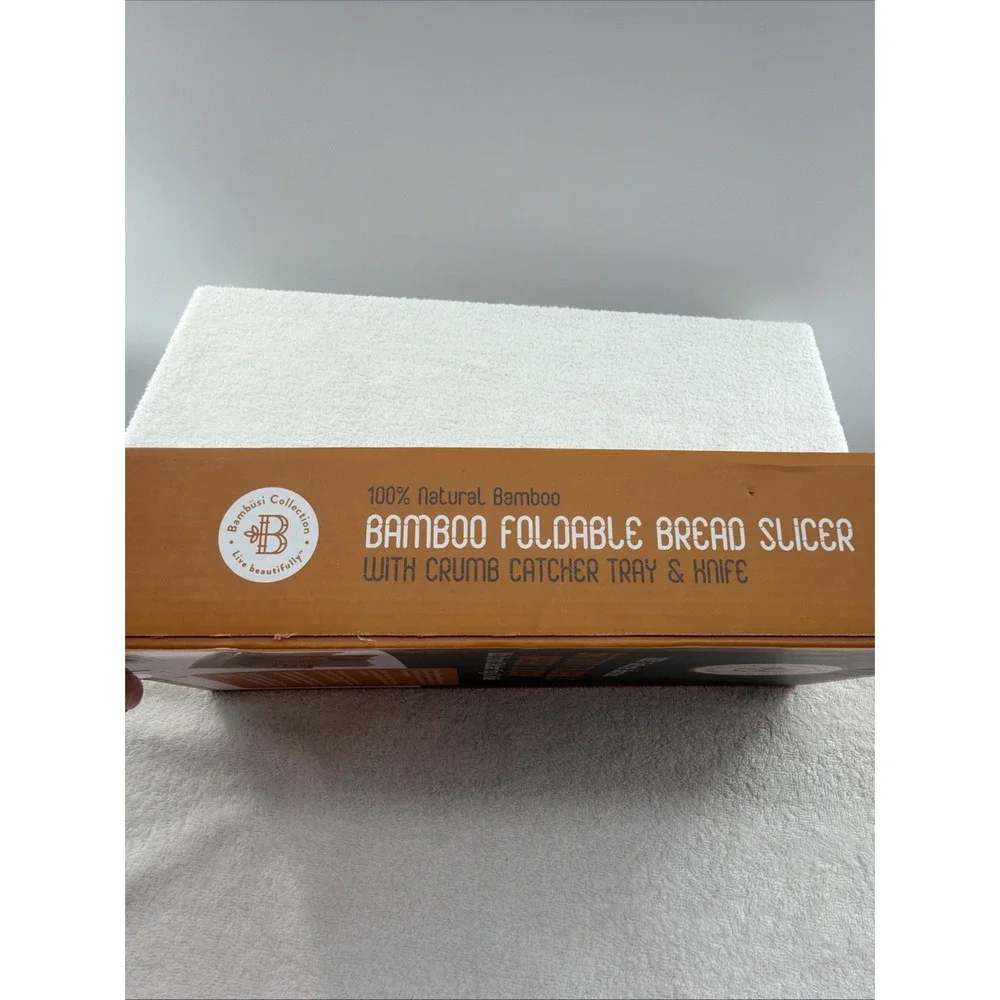 New Bread Slicer for Homemade Bread - Adjustable Bamboo Bread Cutter with Knife